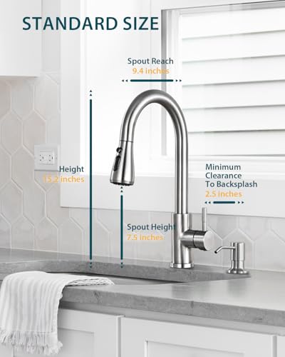 Pull Down Kitchen Faucet with Soap Dispenser
