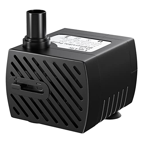 Pet Replacement Pump 60 GPH 2W 2ft High Lift Quiet Pump for Smart Pet Fountains 12 V Compact Submersible Water Pump with 120 V Converter Adaptor for Nano Fish Tanks Bowls Up to 5 Gallons