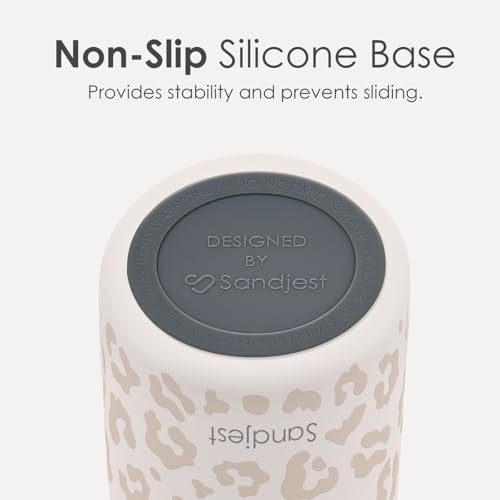 Leopard Print Insulated Stainless Steel Water Bottle with Straw for Sports and Travel