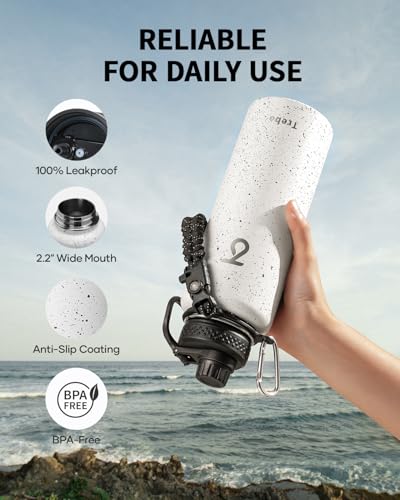 Water Bottle Insulated 40 oz with 3 Lids
