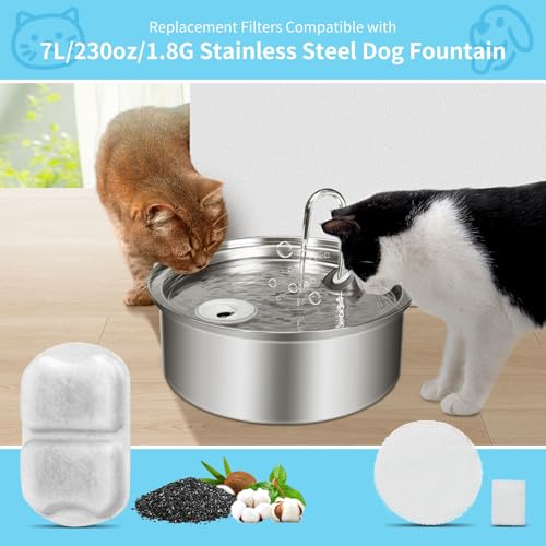 8 Set Dog Fountain Filter Replacement for 7L