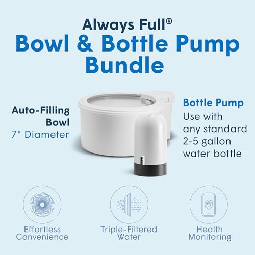 7" Self Refilling Cat Water Bowl & Bottle Pump Bundle