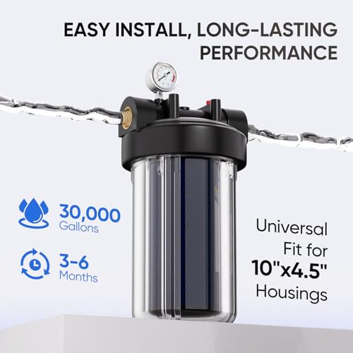 1 Micron 10" x 4.5" Whole House PFAS Removal Replacement Water Filter (2 Count)