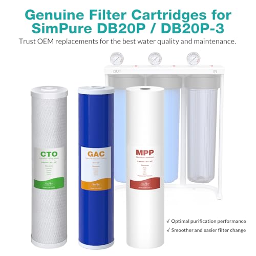 3 Stage 20" x 4.5" Whole House Water Filter Replacement (6 Count)