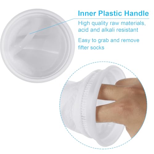 12 Pack 4" x 14" Filter Socks 4 Inch Ring by 14 Inch Long 200 Micron Filter Bag