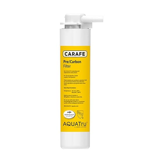 AquaTru Carafe AT100 2-Stage Pre/Carbon Filter | Reduces Sand, Silt, Sediment, Rust, and Particles | Activated Carbon Reduces Chlorine Taste and Odors