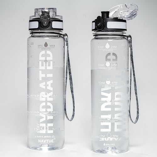 Water Bottle 32 oz Motivational Time Marker Tritan Bottle
