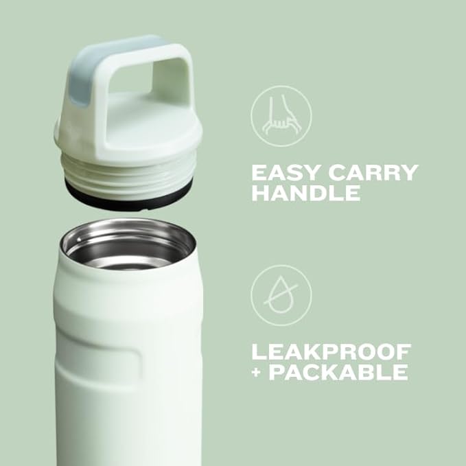 Stanley IceFlow Cap and Carry Water Bottle | Wide Mouth Twist Lid | Lightweight & Leakproof for Travel & Sports | Insulated Stainless Steel | BPA-Free