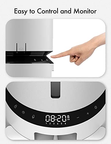 Automatic Cat Food Dispenser for 2 Pets 5L Auto Dog Feeder Dry Food Dispenser with Splitter & 2 Stainless Bowls