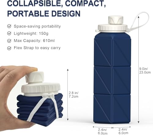 Collapsible Water Bottles 21oz (2 Count)