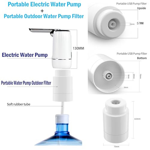 Gallon Bottle Foldable Electric Pump Filter (2 Count)