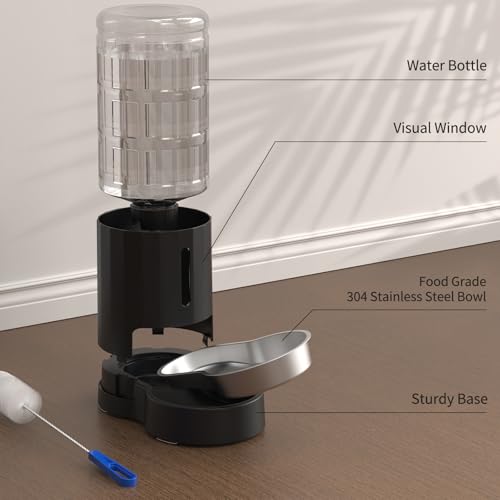Cat Water Dispenser with Stainless Steel Bowl