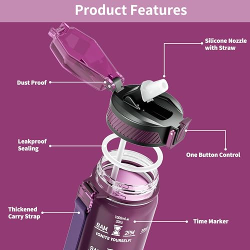 Water Bottle with Straw