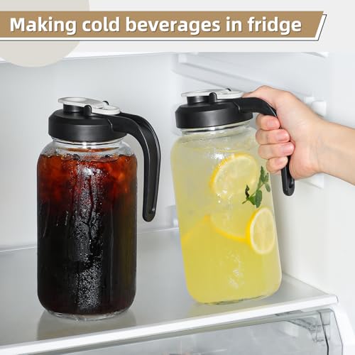 Set of 2 Glass Pitcher with Lid (2 Count)