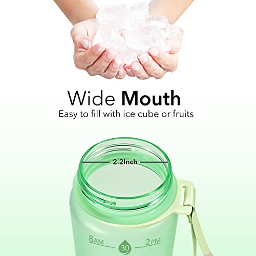 Plastic Water Bottle With Straw & Time Marker
