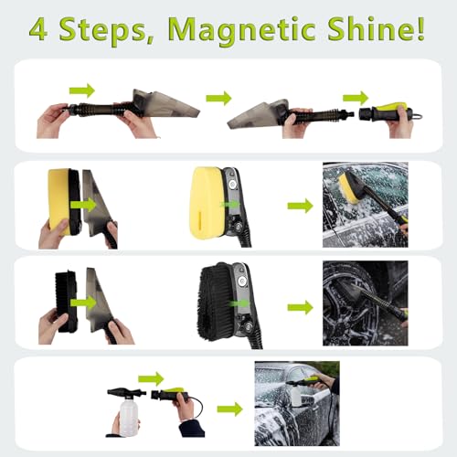 Magnetic Attachment Cleaning Kit for Portable Pressure Washers Includes Foam Sponge Head