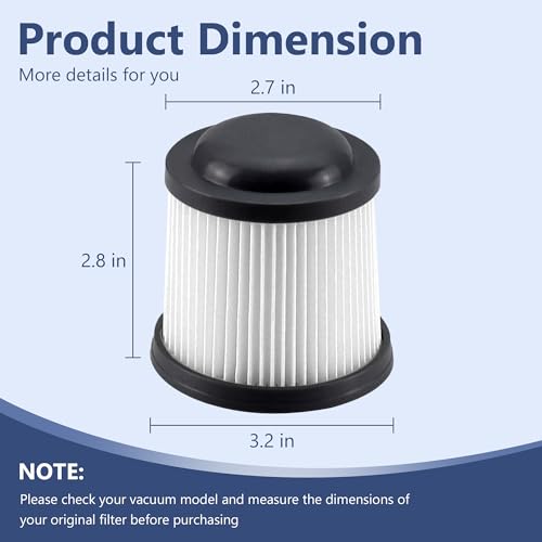 PVF110 Replacement Filter for Black and Decker Handheld Pivot Vacuum (4 Count)