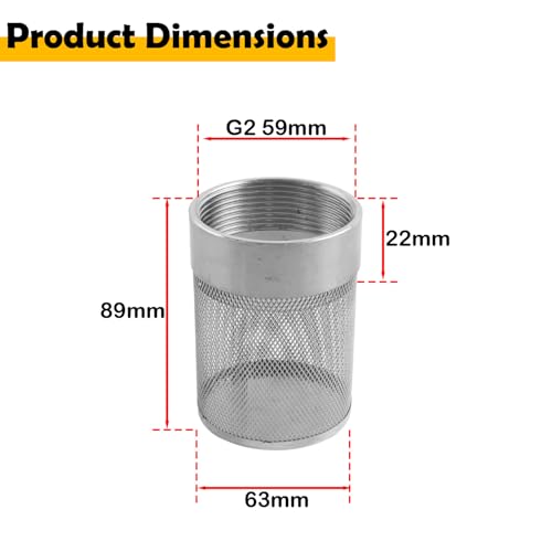 63mm Dia Hose Inlet Suction Strainer Filter