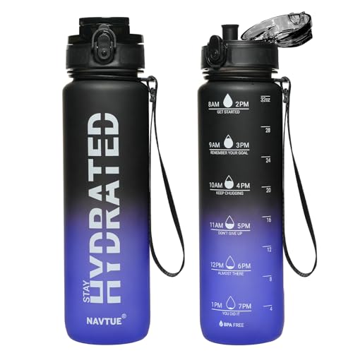 Water Bottle 32 oz Motivational Time Marker Tritan Bottle