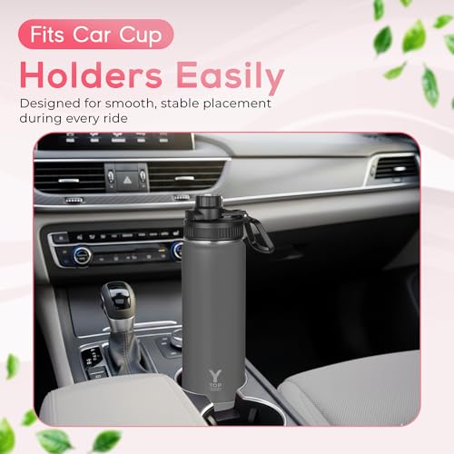 Y TOP 24 oz Insulated Water Bottle Leak Proof Spout Lid Fits in Car Cup Holder
