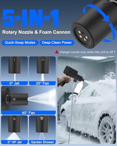 Foldable Cordless Pressure Washer with Battery & Car Charger