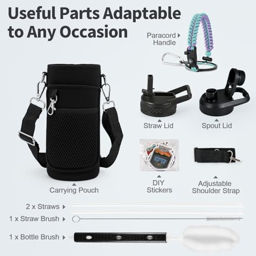 40 oz Insulated Water Bottle with Straw