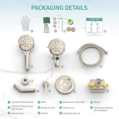 Dual 2 in 1 Shower System with Handheld (105.6 Ounce)