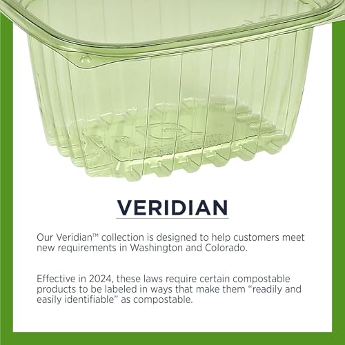 Compostable 16oz Rectangular Deli Containers With Lids (100 Count)