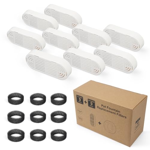 Cat Water Fountain Filter Replacement for Stainless Steel Pet Fountain (6 Count)