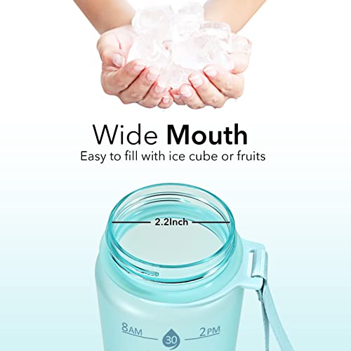 Plastic Water Bottle With Straw & Time Marker