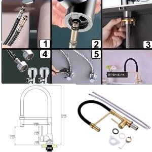 Gold and Black Kitchen Faucet
