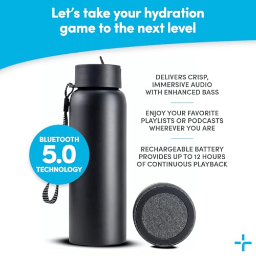 Smart Water Bottle with Bluetooth Speaker