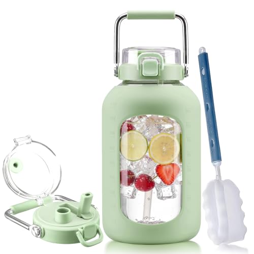 100 oz Glass Water Bottle with Straw