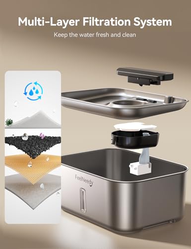 3 Gal Stainless Steel Dog Water Fountain for Large Dog