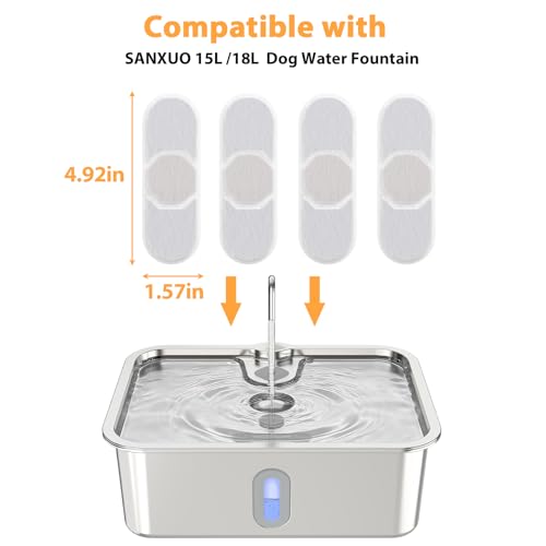 10 Set Dog Water Fountain Filters Replacement (50 Pound)