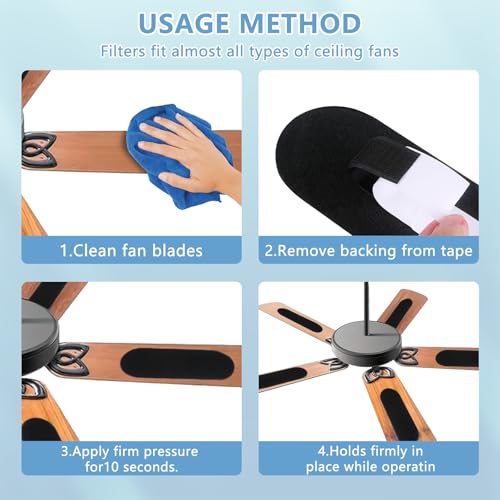 12 Pack Activated Carbon Ceiling Fan Filters (12 Count)