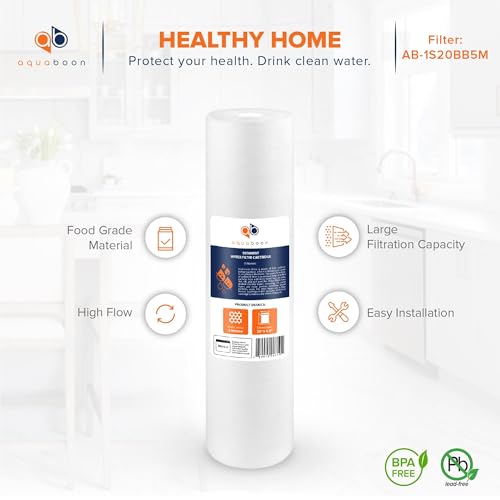 5 Micron 20 x 4.5 Whole House Water Filter Replacement Cartridge Set (6 Count)