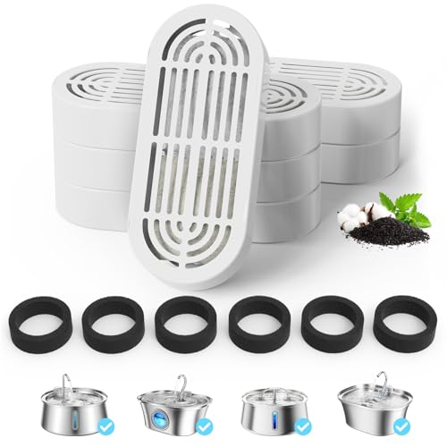 Cat Water Fountain Filter Pet Drinking Fountain Filter for 3.2L (6 Count)