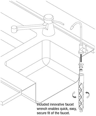 Non-airgap RO Faucet Reverse Osmosis Drinking Water Filtration System Water Dispenser Spout (Bright Gold). Vase Style with Faucet Wrench RO-FW148. NSF Certified.
