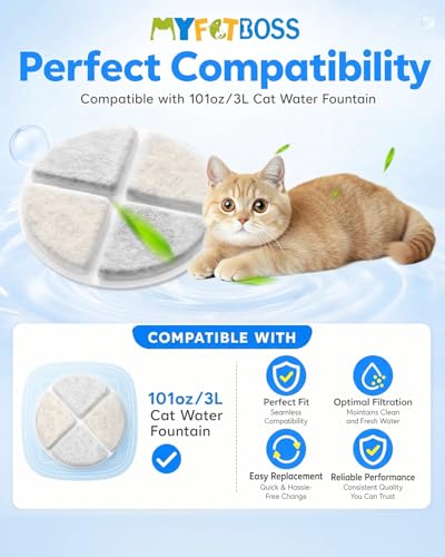 12 Pack Cat Water Fountain Filters Fit for 101oz (12 Count)