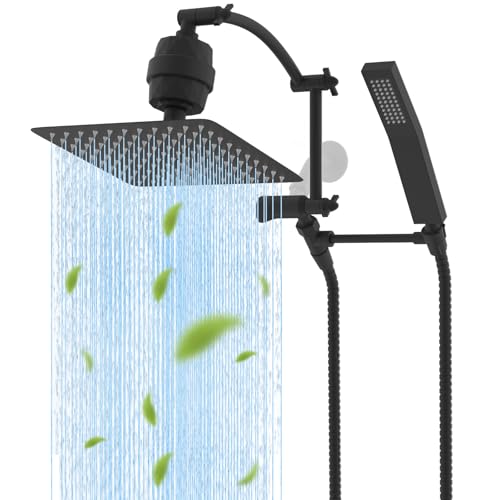 All Metal 10'' Filtered Rainfall Shower Head with Handheld Combo