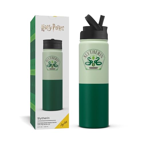 Harry Potter Slytherin Stainless Steel Water Bottle with Flip Straw Lid