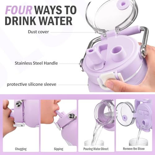 100 oz Glass Water Bottle with Straw