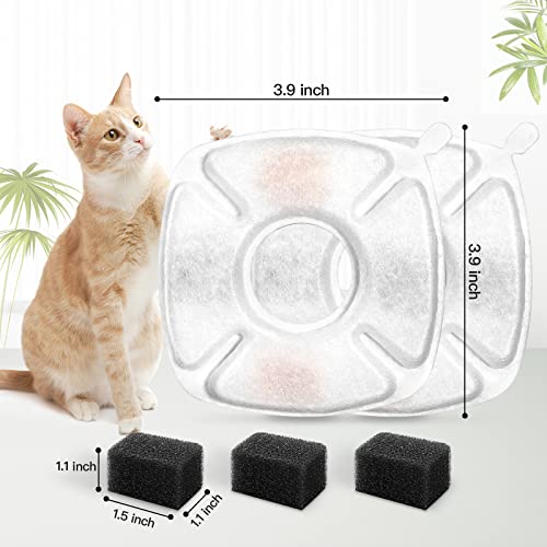 40 Pcs Cat Fountain Replacement Filters 20 Pack Cat Water Fountain Replacement Filters with 20 Pack Pre (40 Count)