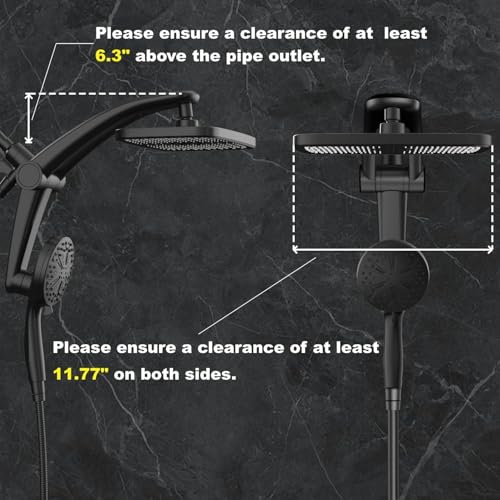 12 Inch High Pressure Rain Shower Head with Handheld Spray Combo