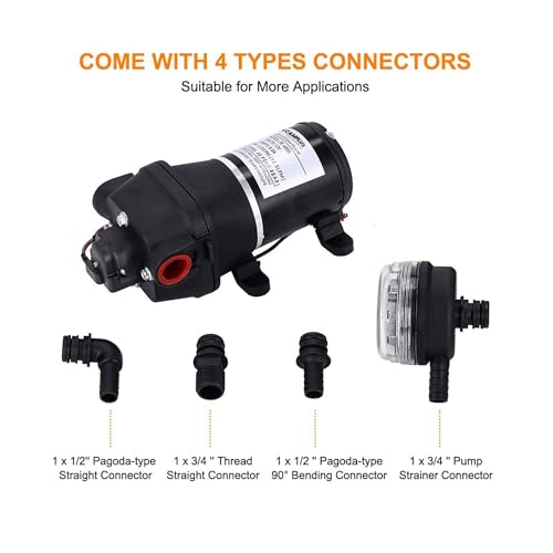 CAMPLUX DC 12V Water Pump with Strainer Filter