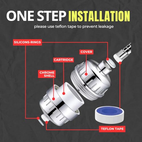 Shower Filter Vitamin C 15 Stage High Output Water Filter With cartridge for Hard Water