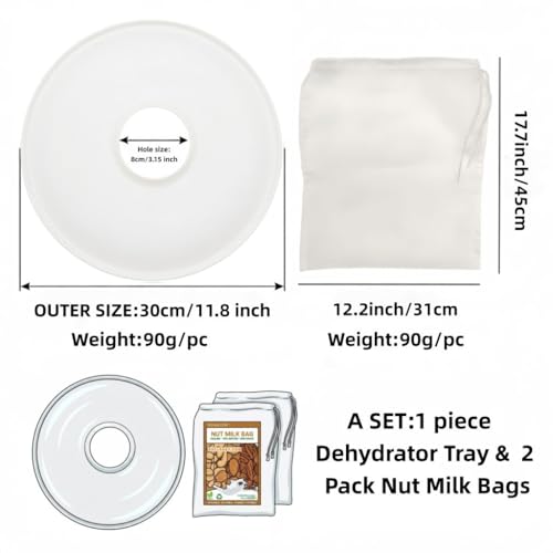 2 Pack 12.2×17.7inch nut bag strainer with Fruit Roll Sheets