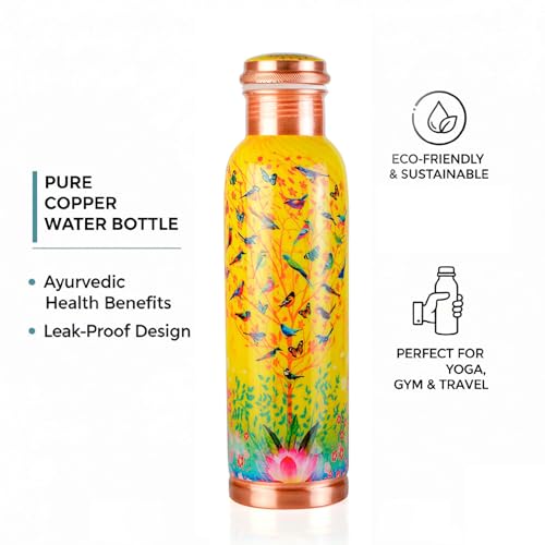 Pure Printed Copper Water Bottle 32 oz