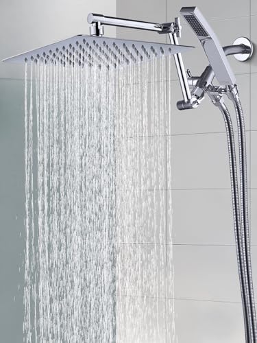 All Metal 12 Inches Rainfall Shower Head with Handheld Combo
